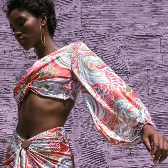 Andrea Iyamah Behati Cropped-Behati Top NWT, Size M - Picture 5 of 17